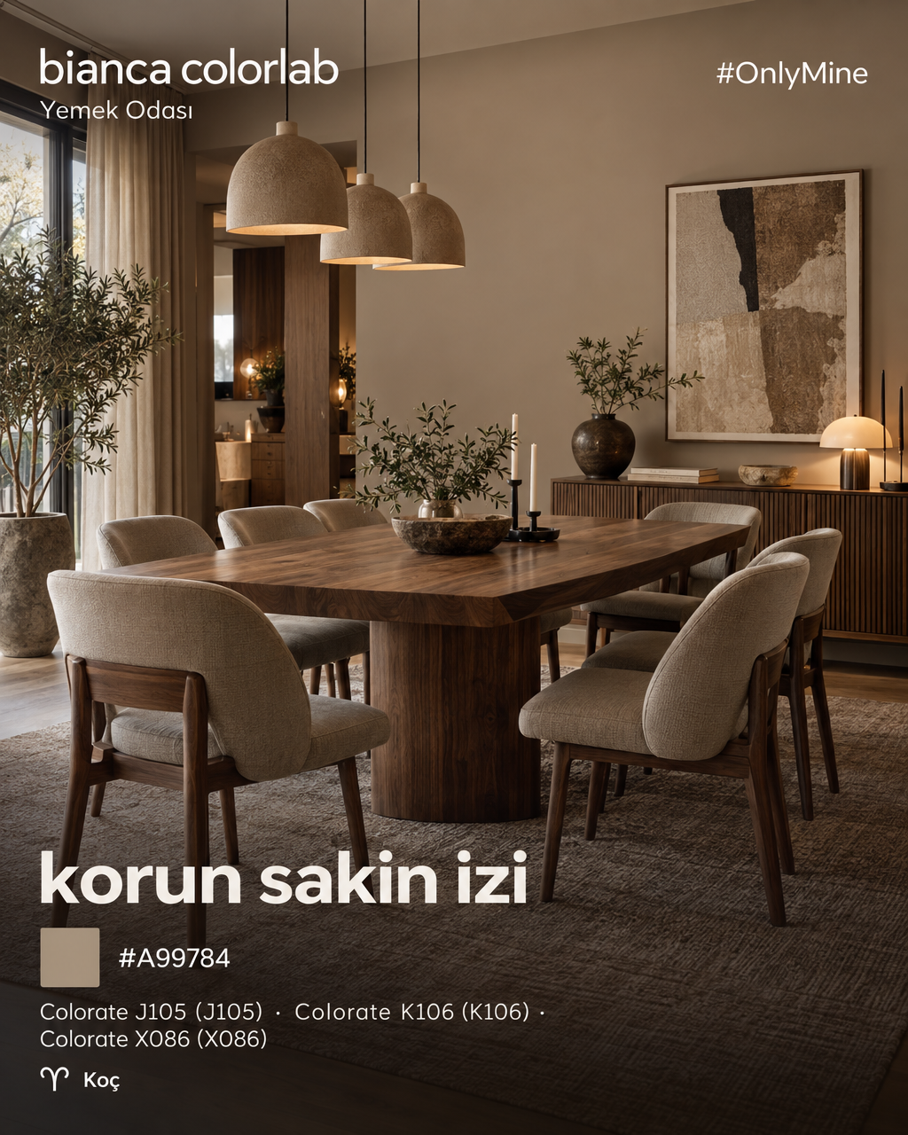 Yemek Odası Renk Uyumu: Cesur Bir Sofrada korun sakin izi